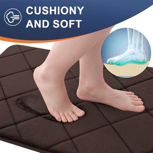 OLANLY Memory Foam Bath Mat 59x34, Ultra Soft and Absorbent Bathroom Rugs
