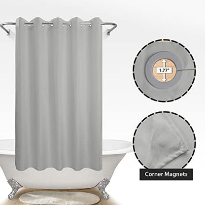 River Dream No Hook Hotel Cloth Shower Curtain Grey, Standard Size