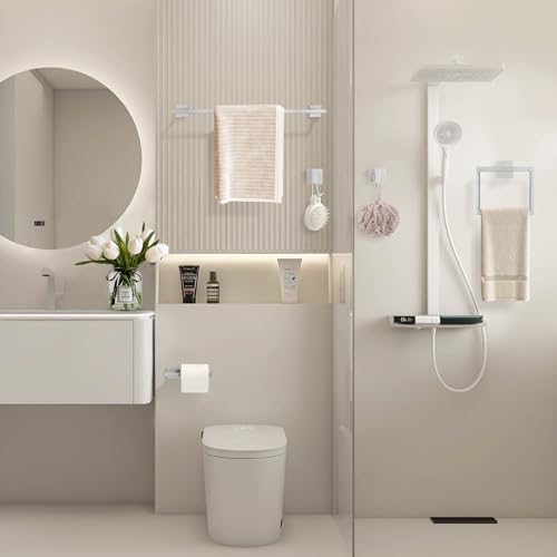 YACVCL Towel Bar Set, 10 Pieces Bathroom Hardware Set Brushed Nickel Bathroom Accessories, SUS304 Stainless Steel Towel Racks Holder Set Wall Mounted 23.6 Inch