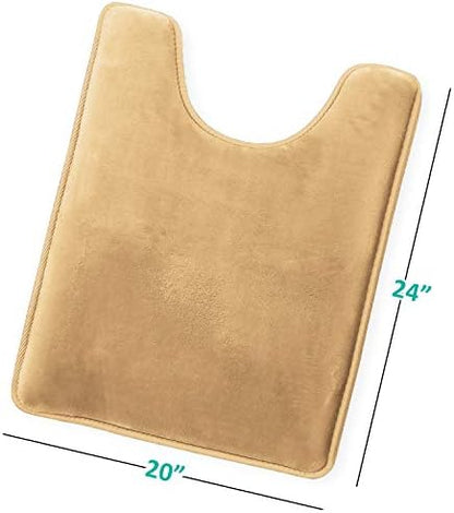 Clara Clark Bathroom Rugs, Velvet Memory Foam Bath Mat, Non-Slip, Machine Washable Bath Rugs - Dries Quickly, Ultra Soft Plush Bath Mats for Bathroom, 20 x 24, Camel Gold