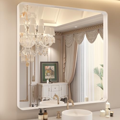WEER White Bathroom Vanity Mirror 36x36 Inch