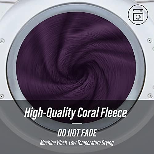 MOONQUEEN Ultra Soft Microfiber Coral Velvet Towel Set - Quick Drying - 2 Bath Towels, 2 Hand Towels, 2 Washcloths - Plum, 6 Pcs