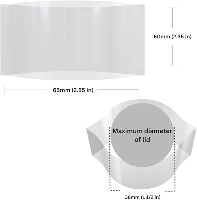 65 x 60 mm Clear Perforated Shrink Sleeve for Sauce, Beverage & Spirits Bottles [Cap Diameter: 1 1/2"] Pack of 250