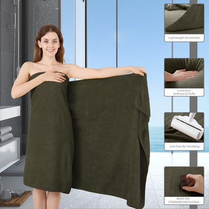 Extra Large Bath Towel Set of 4 (35"x70"),Oversized Bath Sheet Super Soft Highly Absorbent Jumbo Bathroom Towel Set Microfibers Quick Dry Shower Towel for Hotel,Bathroom,Guest,Spa,Gym (Brown)