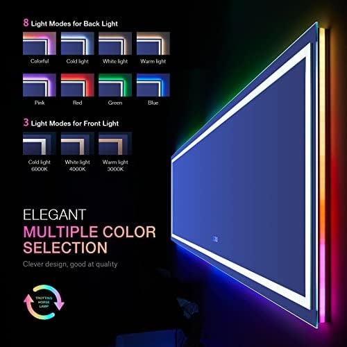 LOAAO 84"X40" RGB LED Bathroom Mirror with Lights, UL Listed