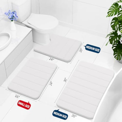 Buganda Memory Foam U-Shaped Toilet Rugs 24 x 20, Absorbent Bathroom mat