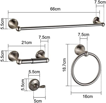 BGL Bathroom Hardware Set Brushed Nickel Adjustable Expandable Bath Towel Bars Bathroom Accessory Set Towel Racks 8-Pieces Wall Mount