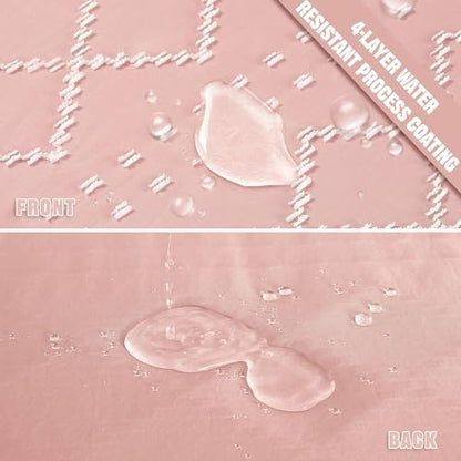 Siiluminisoy Extra Long Boho Shower Curtain with Tassels 72 x 90, Pink and White