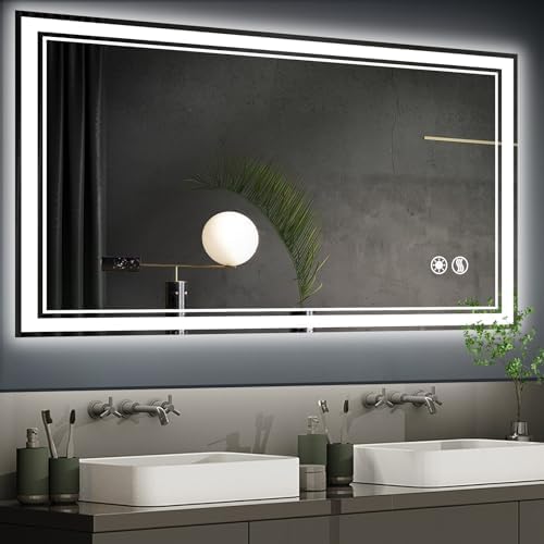 48“ x 28 Bathroom Mirror, LED Mirror for Bathroom, Fogless
