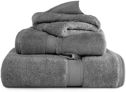 SUPERIOR Egyptian Cotton Ultra Plush & Absorbent, 3 Piece Set, Charcoal