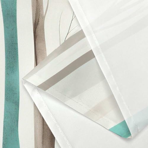 Birch Forest Abstract Shower Curtain Farmhouse Bathroom Decor 72X75 Inch