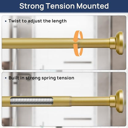 ENJOYBASICS 1" Gold Shower Curtain Rod, 30-64" Adjustable, Secure Tension
