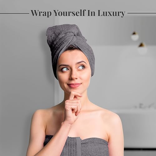 Tens Towels 8 Piece Towel Set, 2 XL Bath, 2 Hand, 4 Washcloth, Dark Grey