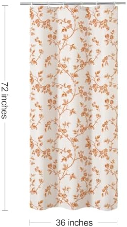 MitoVilla Small Stall Cotton Floral Shower Curtain for Bathroom,36 x 72