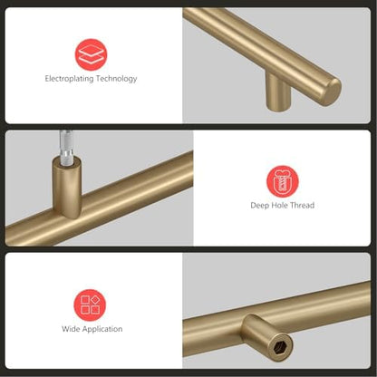 homdiy 100Pack 10in Cabinet Handles Champagne Bronze Kitchen Cabinet Pulls Drawer Pulls for Dresser Drawers