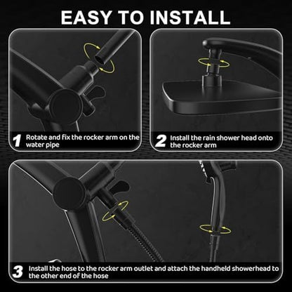 12-Inch High Pressure Rain Shower Head with Handheld Spray Combo, Magnetic