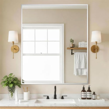 FICTOR Bathroom Vanity Mirror for Over Sink, 30" x 36", Silver