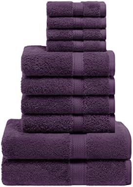 SUPERIOR Egyptian Cotton Ultra Plush & Absorbent, 10 Piece Set, Plum