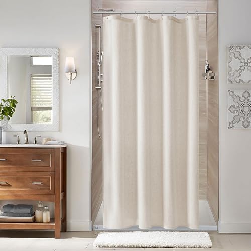 Naturoom Linen Shower Curtain 48x72 Inch for Bathroom Oatmeal 1 Panel
