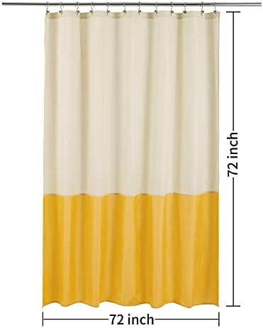 ALYVIA SPRING Waterproof Fabric Shower Curtain or Liner Cream/Yellow, 72x72