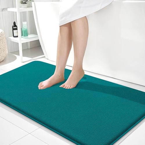 OLANLY Memory Foam Bathroom Runner Rug 44x24, Absorbent Long Mat, Deep Lake