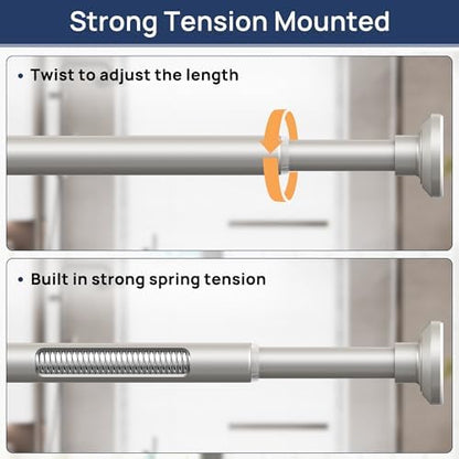 ENJOYBASICS 1" Nickel Shower Curtain Rod, 30-52" Adjustable, Secure Tension