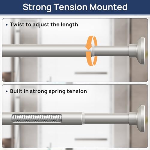 ENJOYBASICS 1" Nickel Shower Curtain Rod, 30-76" Adjustable, Secure Tension