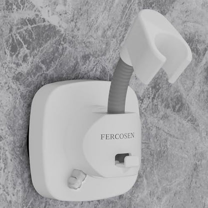 Shower Head Holder with Suction | 360° Swivel | White