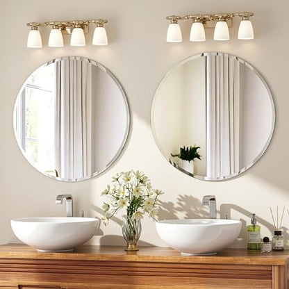 32x32 Inch Bathroom Mirrors for Over Sink, Frameless Mirrors for Wall