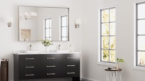 Keonjinn 55x36 Inch Nickel Bathroom Mirror for Over Sink, Rectangular