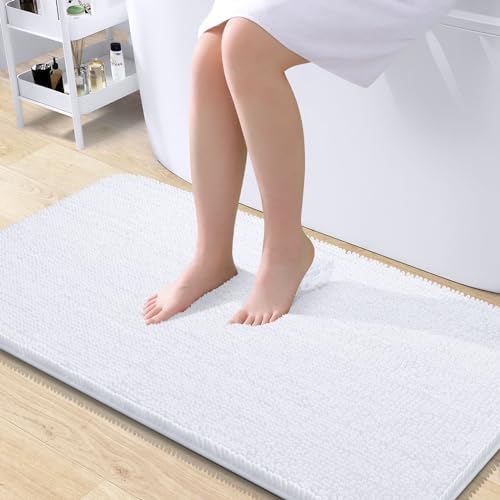 OLANLY Bathroom Runner Rugs 45x27, Extra Soft Absorbent Chenille Bath Rugs