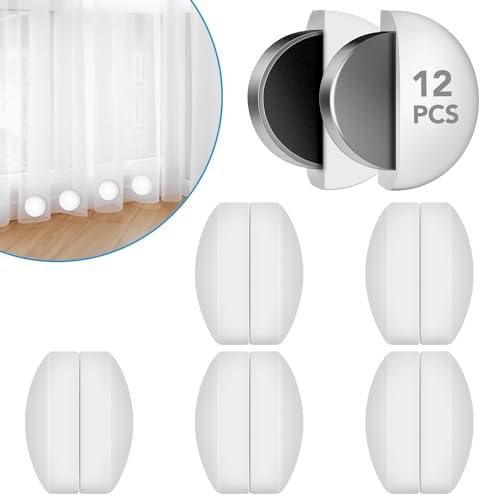 YixangDD 12 Pack Shower Curtain Weights, Magnetic Curtain Weights, 6 Pairs