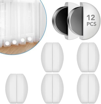 YixangDD 12 Pack Shower Curtain Weights, Magnetic Curtain Weights, 6 Pairs