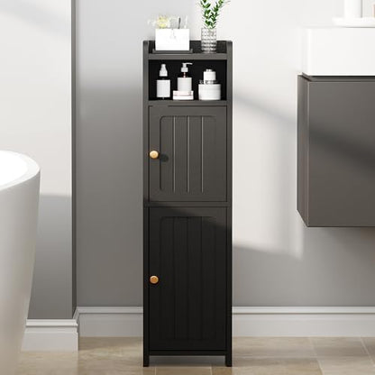 BEWISHOME Small Bathroom Storage Cabinet, 2 Doors Narrow Bathroom Cabinet
