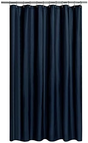 N&Y HOME Fabric Shower Curtain or Liner Extra Long 72 x 84, Navy Blue