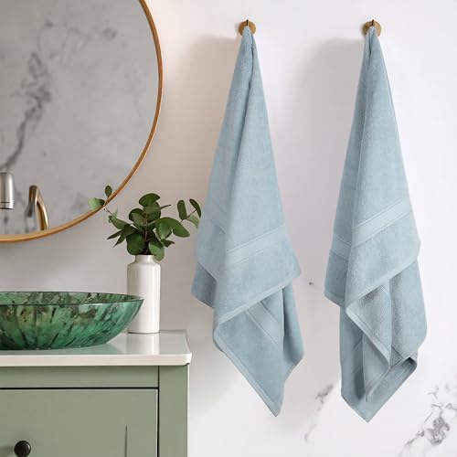 SUPERIOR Egyptian Cotton Plush & Absorbent, Bath Towel Set of 2, Light Blue