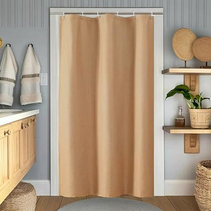 OWENIE Coral Stall Shower Curtain for Bathroom, 3D Embossed Textured Fabric Small Shower Curtain for Narrow Stall Size, Machine Washable Water Resistance, Hotel Style, 36" W x 72" L, Coral