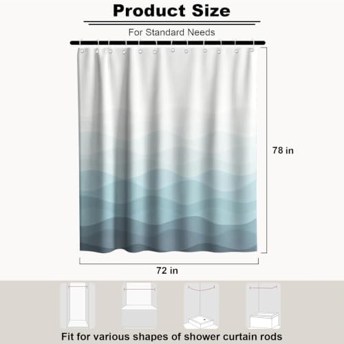 Luxury Modern Ocean Shower Curtain Aesthetic Funky Cute Striped Abstract
