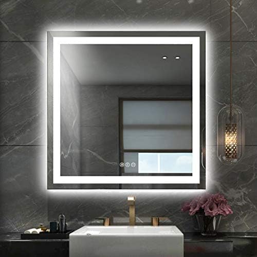 Amorho LED Bathroom Mirror 36"X36" with Front Light and Backlit