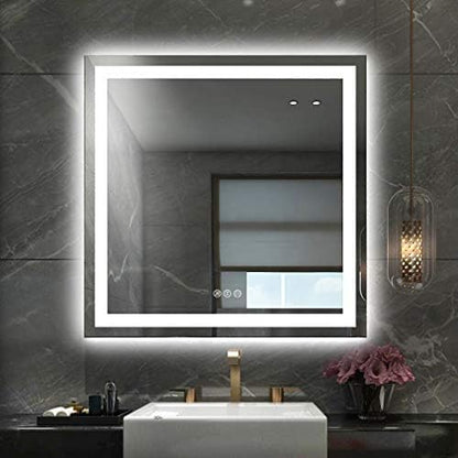Amorho LED Bathroom Mirror 36"X36" with Front Light and Backlit