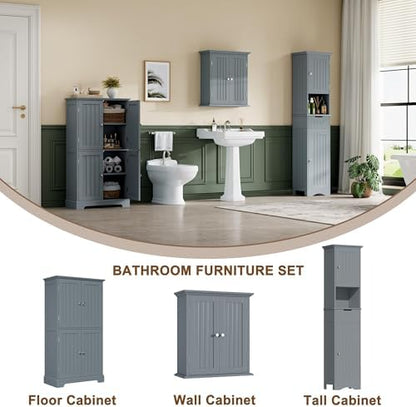 ChooChoo Bathroom Floor Cabinet with Adjustable Shelves