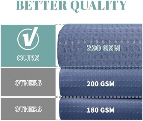 No Hook Long Waffle Shower Curtain, Snap-In Liner, 71x86 in, MoonlightBlue