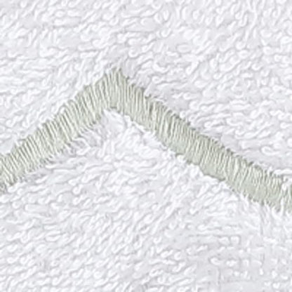 Peri Home 100% Cotton Hand Towel for Bathroom, Embroidered, Soft & Absorbent, 500 GSM, 1 Piece, 16" x 27", White with Sage Scallop
