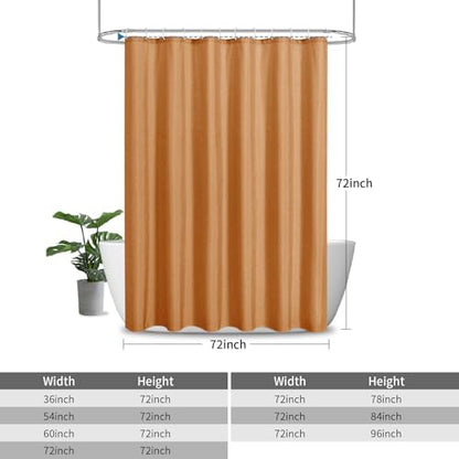 Waterproof Fabric Shower Curtain,No Liner Needed,72x72,Orange