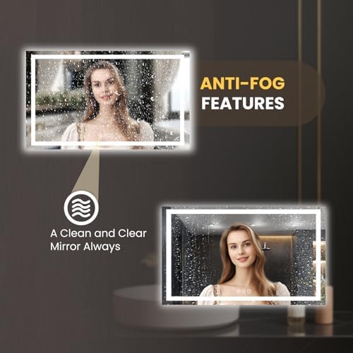 LOAAO 80"X40" LED Bathroom Mirror with Lights, UL Listed