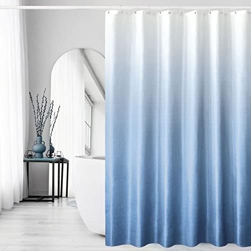 Gibelle Extra Long Blue Ombre Fabric Shower Curtain, 72 x 84