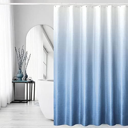 Gibelle Extra Long Blue Ombre Fabric Shower Curtain, 72 x 84