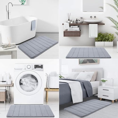 Buganda Memory Foam Bath Mat 47 x 17, Ultra Soft Absorbent Bathroom Rugs