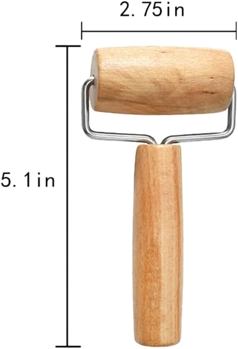 Small Rolling Pin, Wooden Dough Roller, Non-Stick Pizza Roller, Dough Baker Roller Set for Home Kitchen Baking Cooking,Multifunction Craft Clay Roller, Easy to Handle(7cm/2.75inch), Brown
