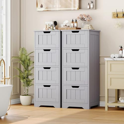 FOTOSOK Bathroom Storage Cabinet with 4 Drawers, Small Bathroom Cabinet